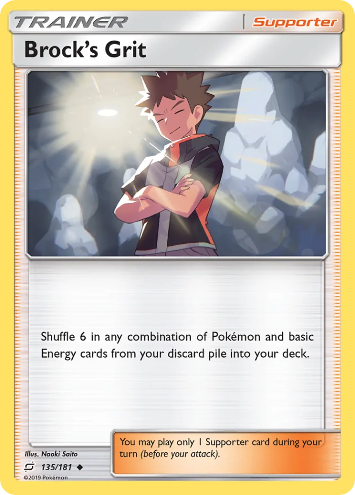 Brock's Grit #135 Team Up Pokemon card