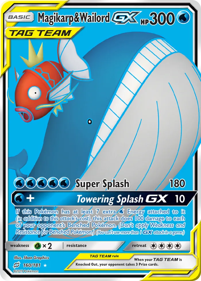 Magikarp & Wailord-GX #160 Team Up Pokemon card