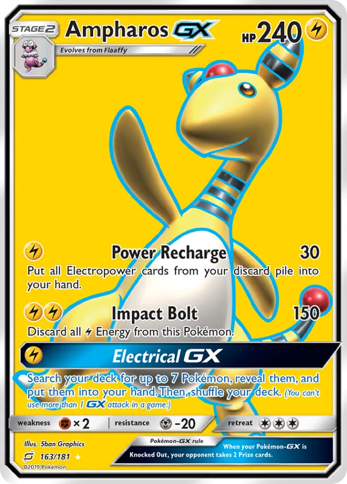 Ampharos-GX #163 Team Up Pokemon card
