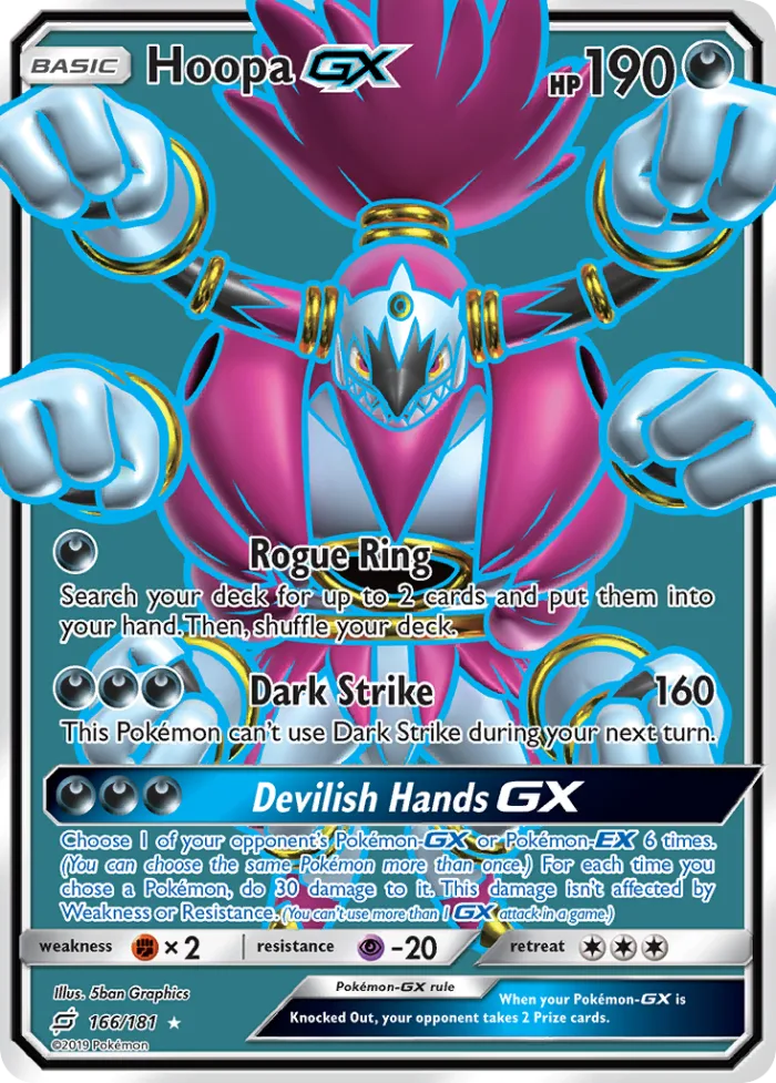 Hoopa-GX #166 Team Up Pokemon card