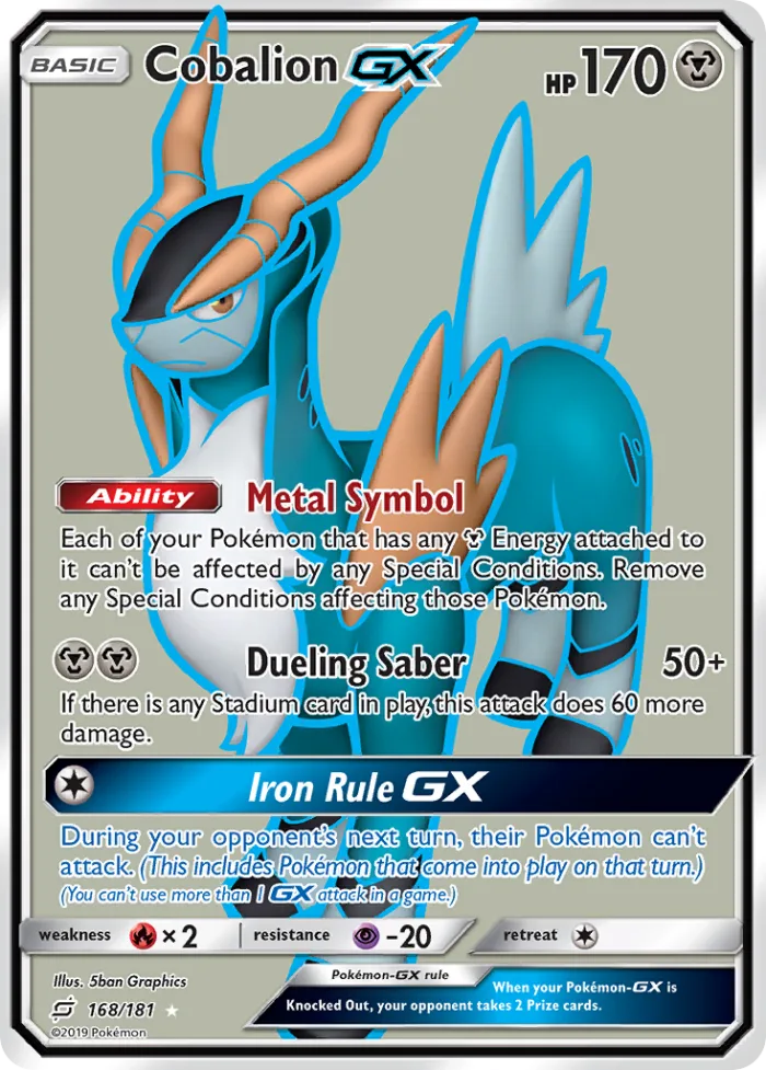 Cobalion-GX #168 Team Up Pokemon card