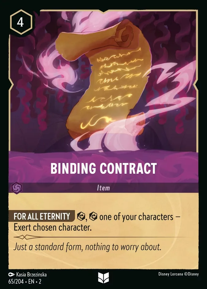 Binding Contract #65 Rise of the Floodborn Disney Lorcana card