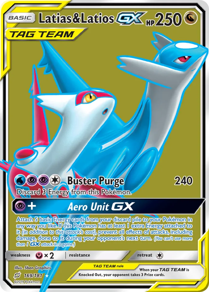 Latias & Latios-GX #169 Team Up Pokemon card