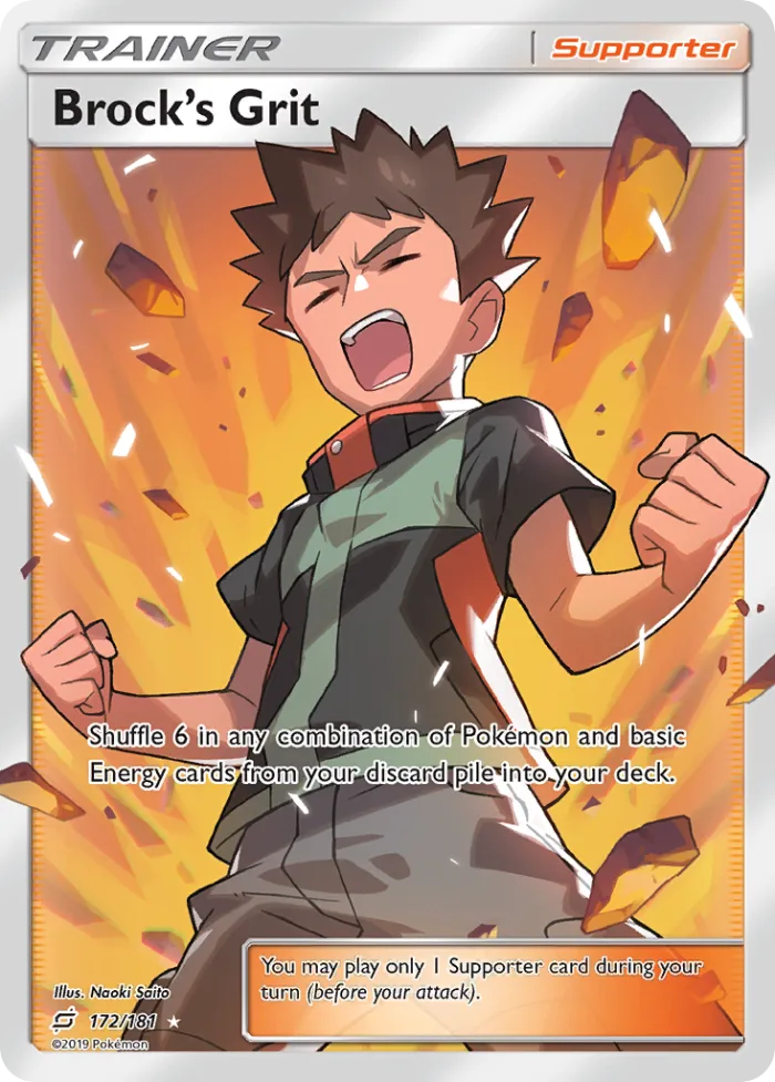 Brock's Grit #172 Team Up Pokemon card