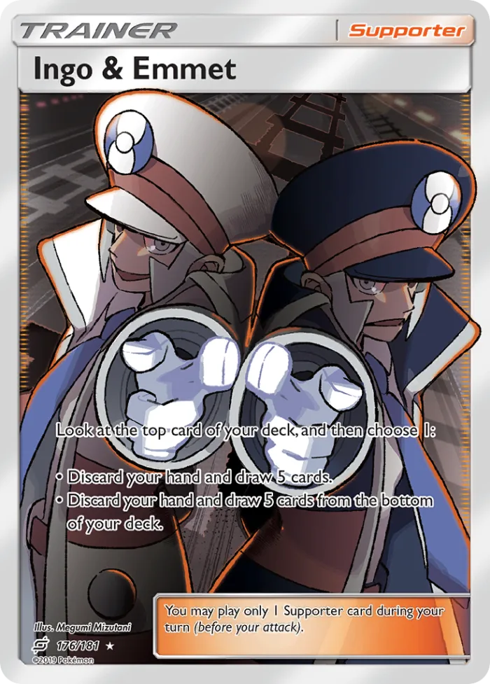 Ingo & Emmet #176 Team Up Pokemon card