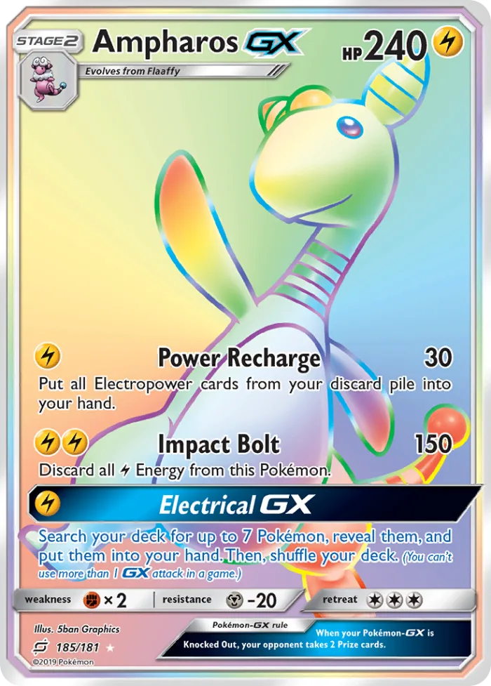 Ampharos-GX #185 Team Up Pokemon card