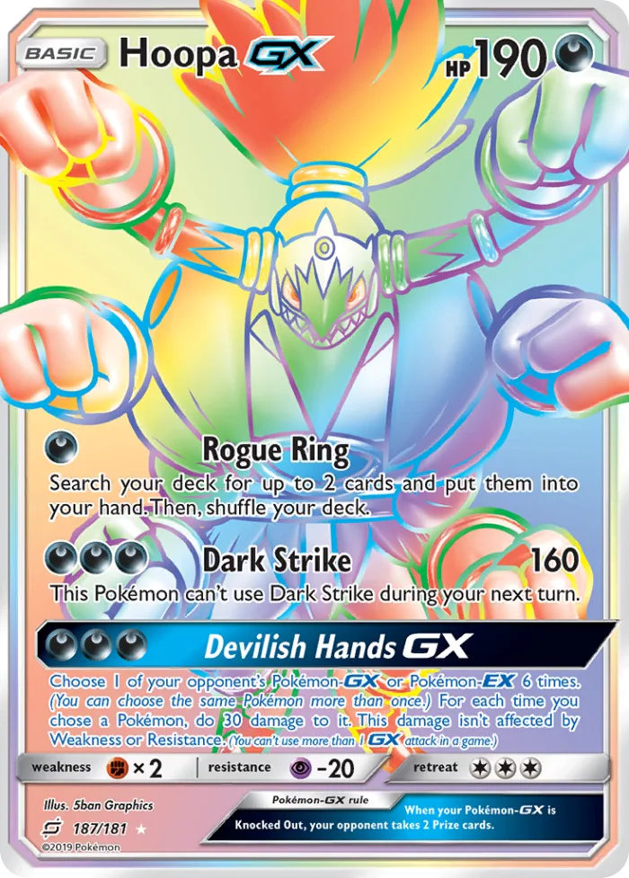 Hoopa-GX #187 Team Up Pokemon card