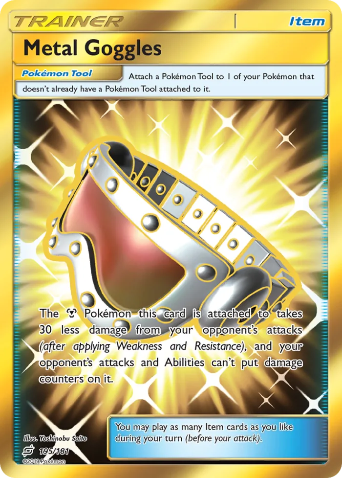 Metal Goggles #195 Team Up Pokemon card