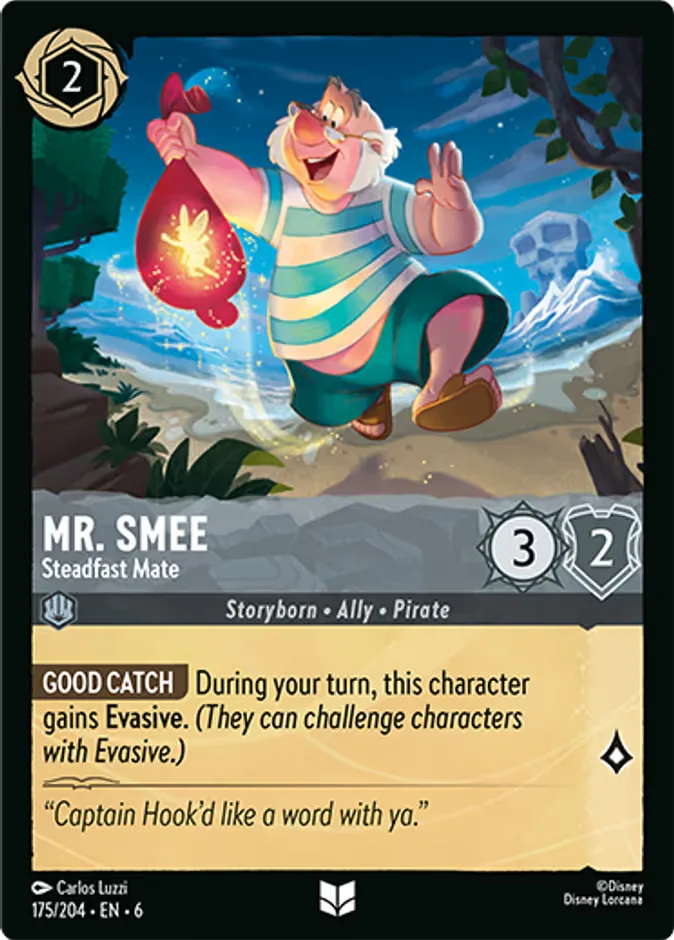 Mr. Smee #175 Azurite Sea Disney Lorcana card