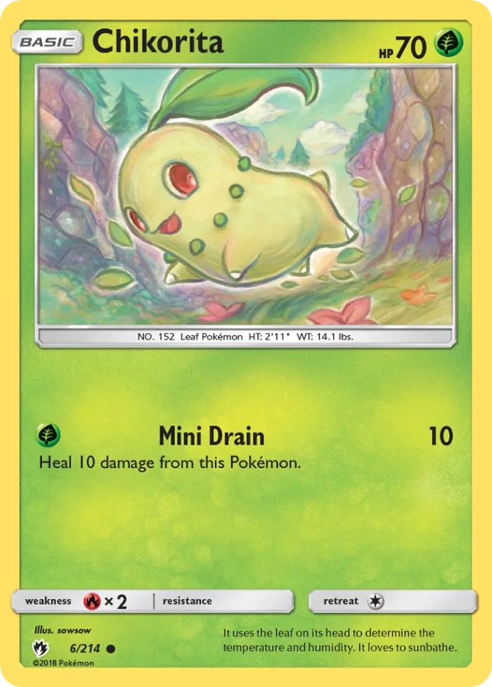 Chikorita #6 Lost Thunder Pokemon card