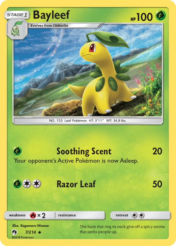 Bayleef #7 Lost Thunder Pokemon card
