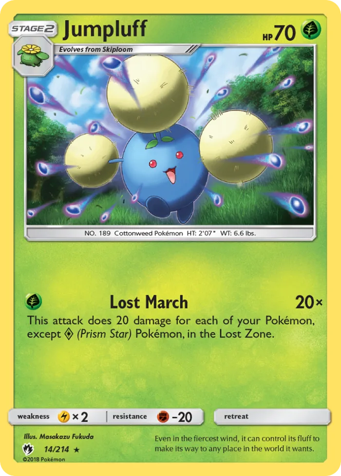 Jumpluff #14 Lost Thunder Pokemon card