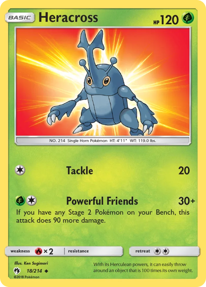 Heracross #18 Lost Thunder Pokemon card