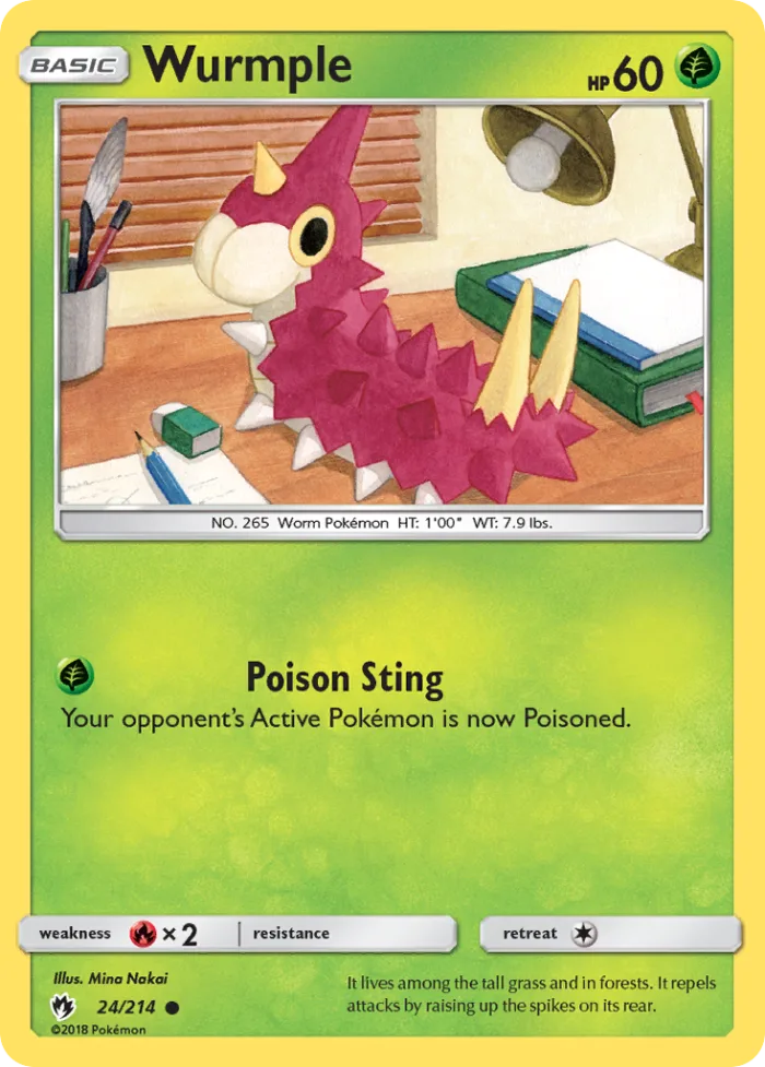 Wurmple #24 Lost Thunder Pokemon card