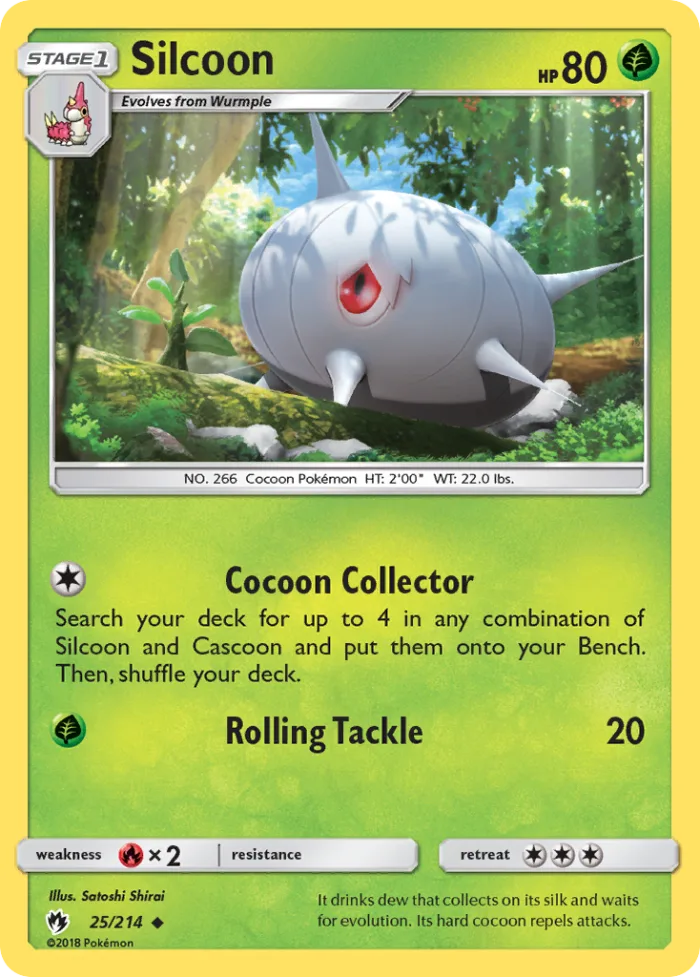 Silcoon #25 Lost Thunder Pokemon card