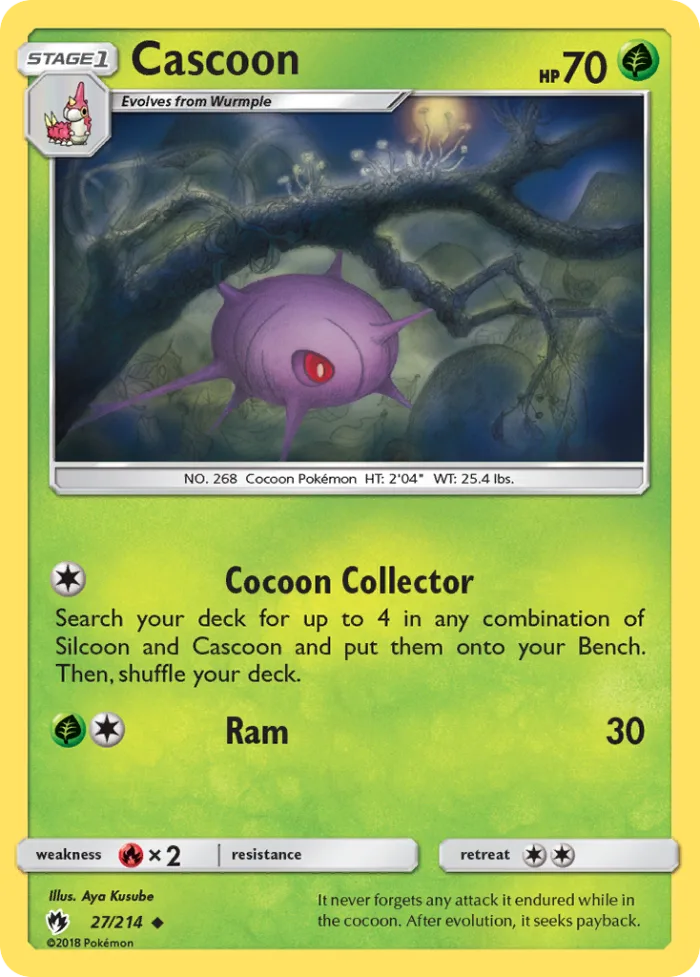 Cascoon #27 Lost Thunder Pokemon card
