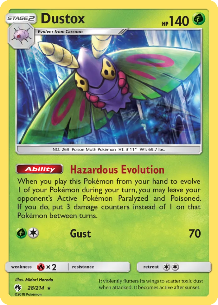 Dustox #28 Lost Thunder Pokemon card