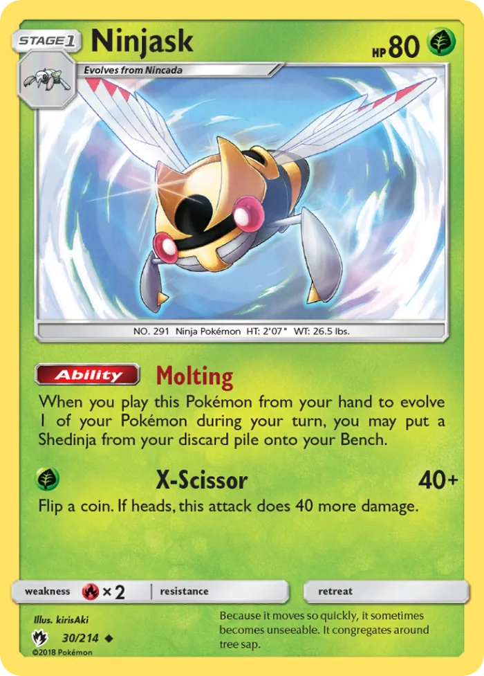 Ninjask #30 Lost Thunder Pokemon card