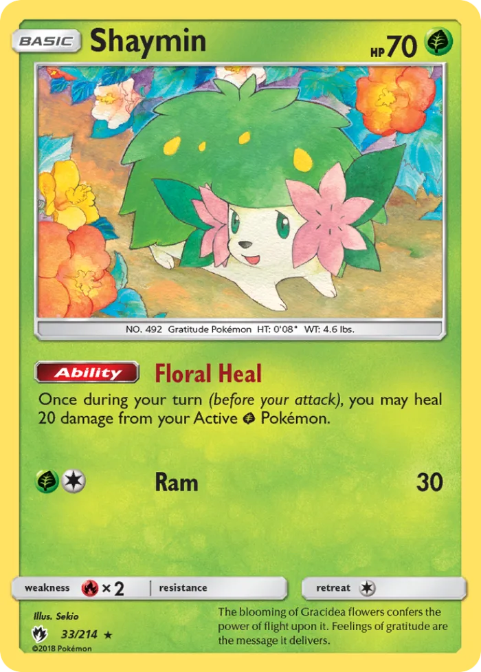 Shaymin #33 Lost Thunder Pokemon card