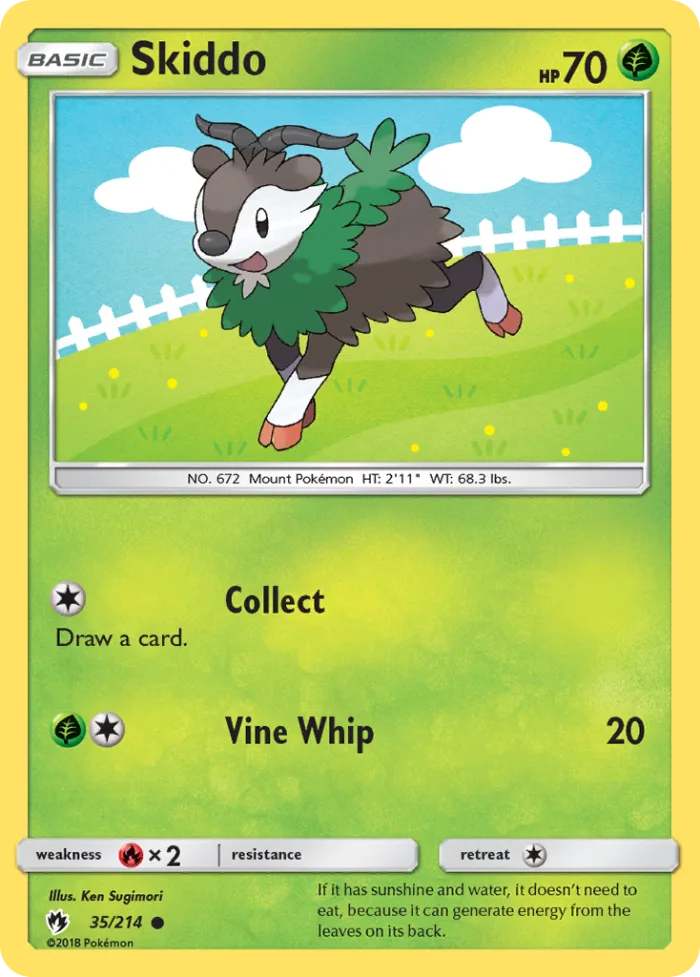 Skiddo #35 Lost Thunder Pokemon card