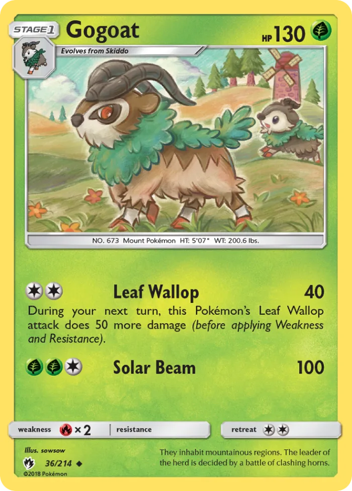 Gogoat #36 Lost Thunder Pokemon card