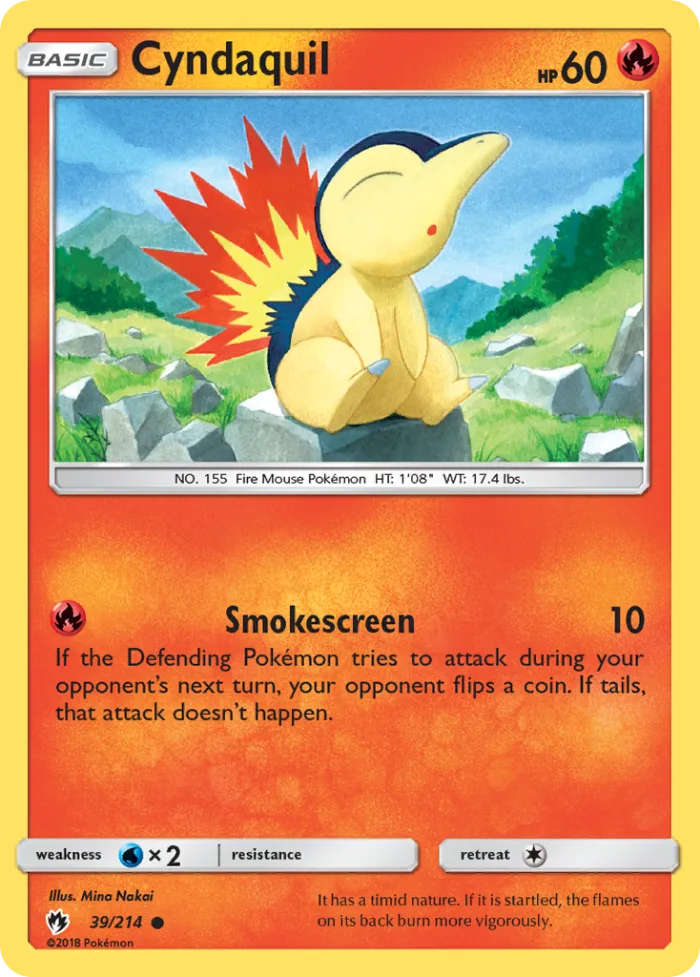 Cyndaquil #39 Lost Thunder Pokemon card
