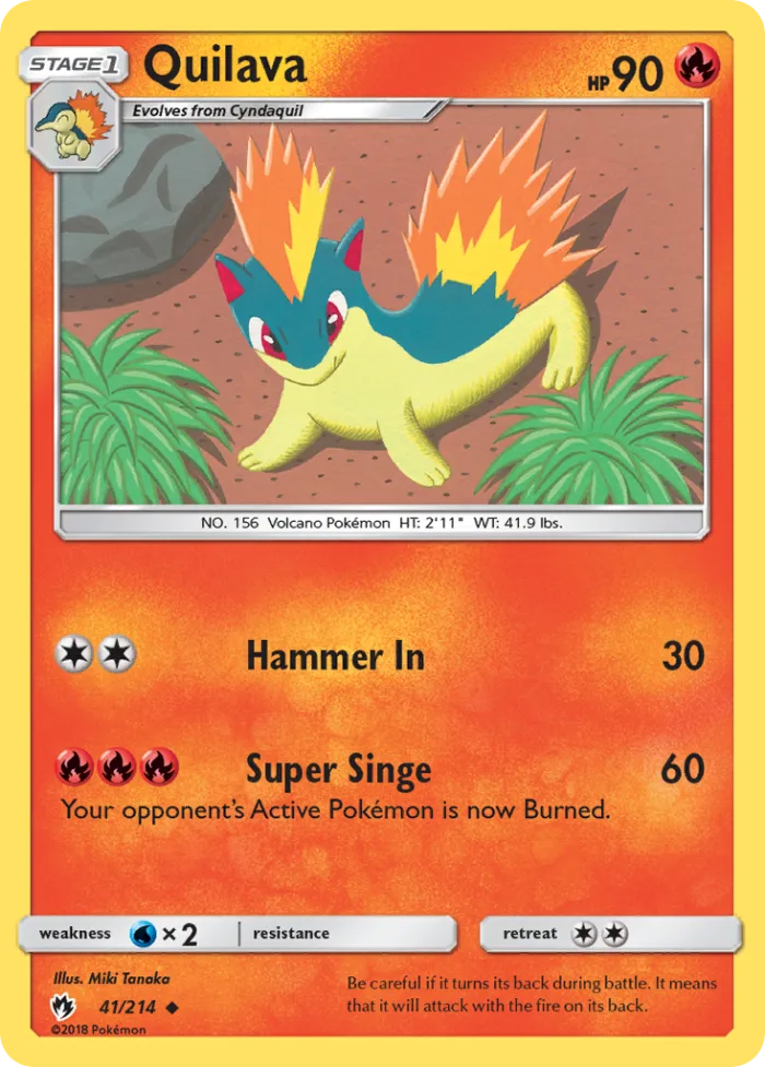 Quilava #41 Lost Thunder Pokemon card