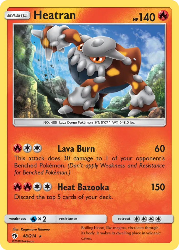 Heatran #48 Lost Thunder Pokemon card