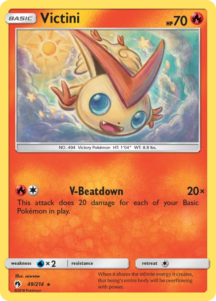 Victini #49 Lost Thunder Pokemon card