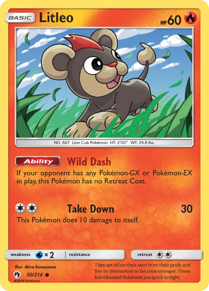 Litleo #50 Lost Thunder Pokemon card