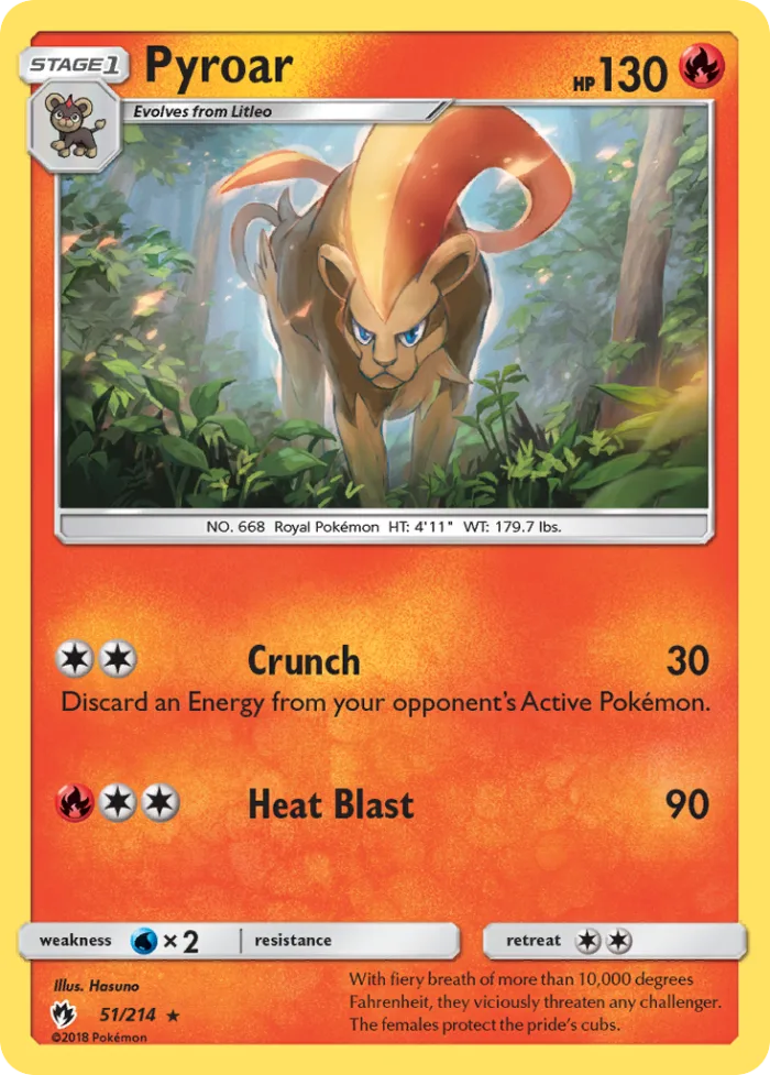 Pyroar #51 Lost Thunder Pokemon card