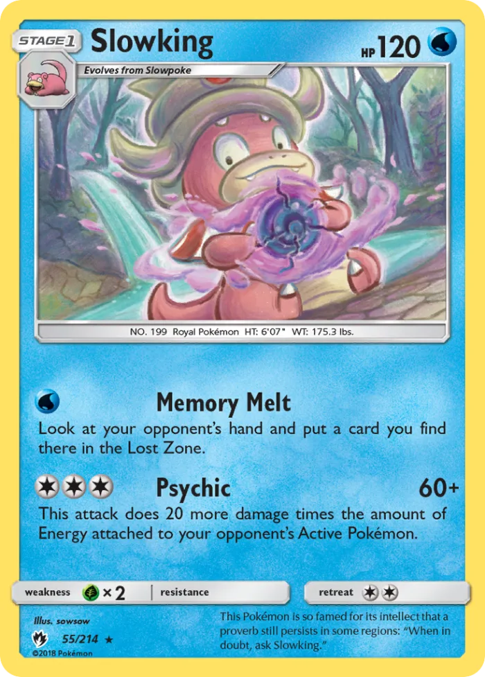 Slowking #55 Lost Thunder Pokemon card