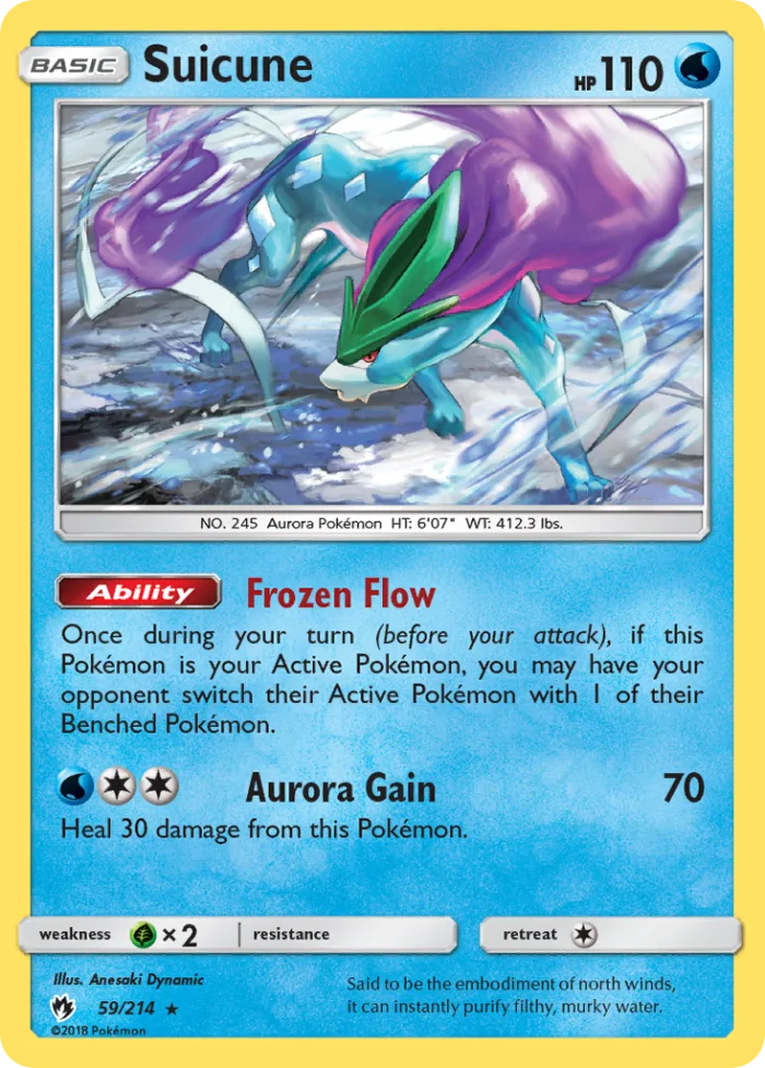 Suicune #59 Lost Thunder Pokemon card