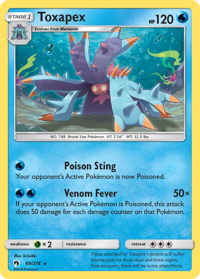 Toxapex #69 Lost Thunder Pokemon card