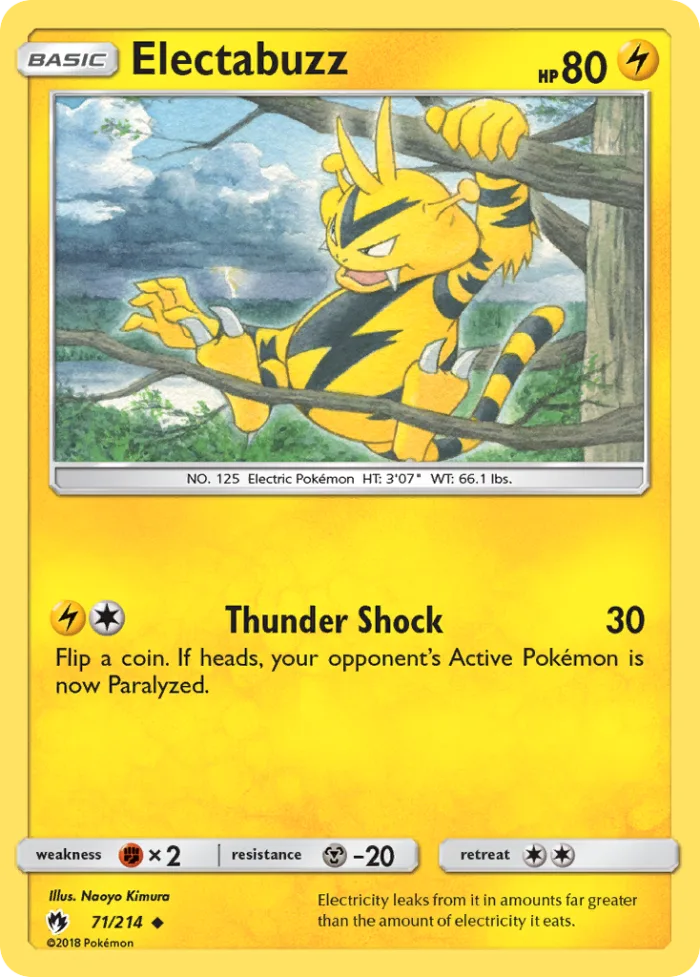 Electabuzz #71 Lost Thunder Pokemon card