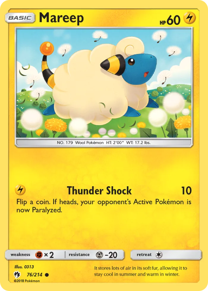Mareep #76 Lost Thunder Pokemon card