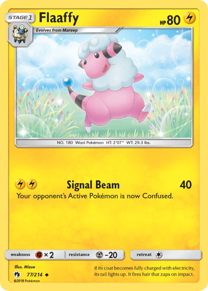 Flaaffy #77 Lost Thunder Pokemon card