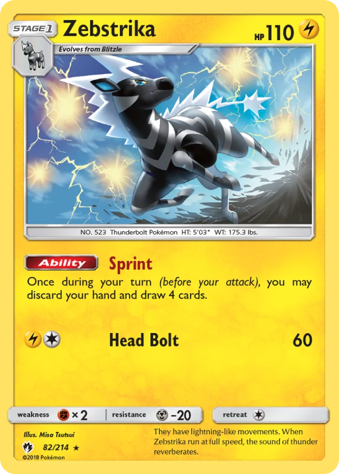 Zebstrika #82 Lost Thunder Pokemon card