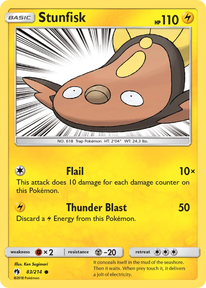 Stunfisk #83 Lost Thunder Pokemon card
