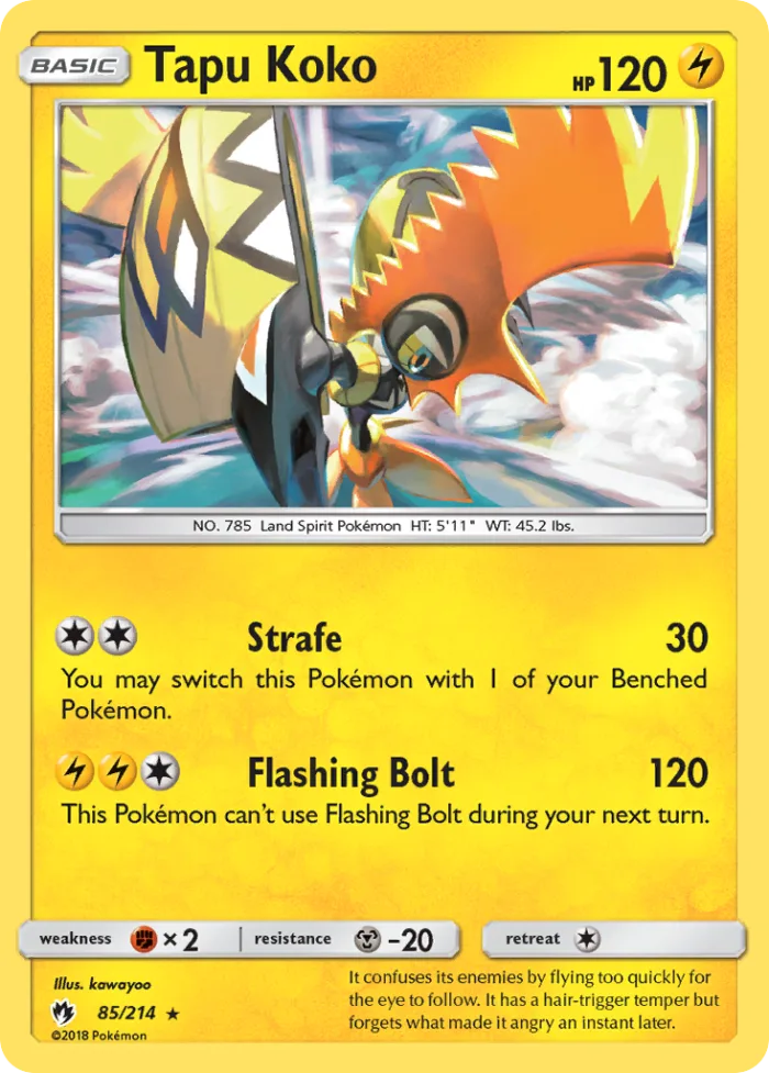 Tapu Koko #85 Lost Thunder Pokemon card
