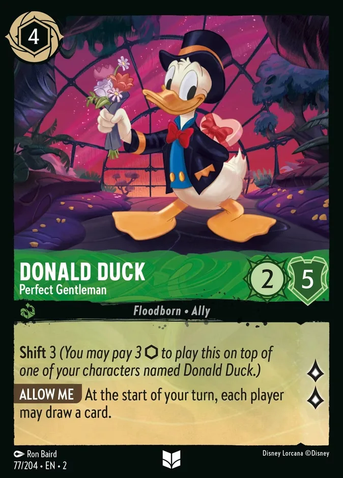 Donald Duck #77 Rise of the Floodborn Disney Lorcana card