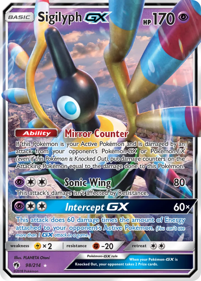Sigilyph-GX #98 Lost Thunder Pokemon card