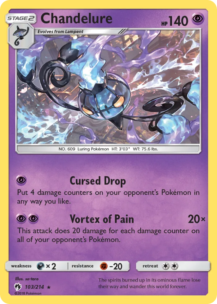 Chandelure #103 Lost Thunder Pokemon card