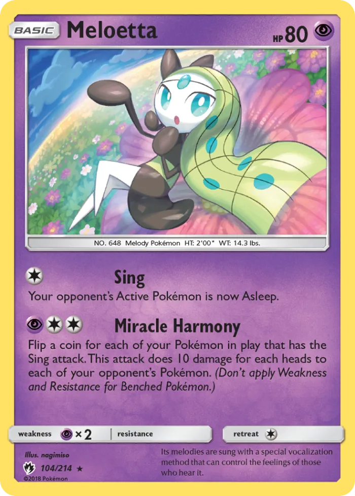 Meloetta #104 Lost Thunder Pokemon card