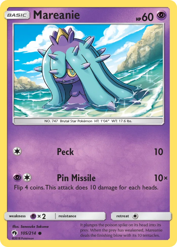 Mareanie #105 Lost Thunder Pokemon card