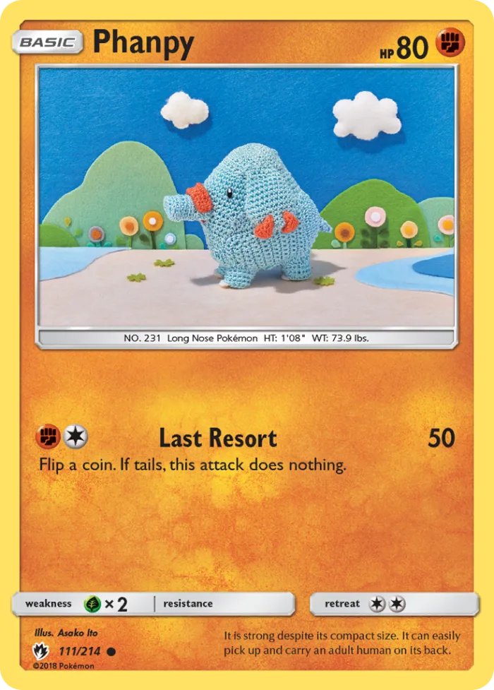Phanpy #111 Lost Thunder Pokemon card