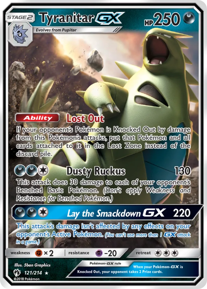 Tyranitar-GX #121 Lost Thunder Pokemon card