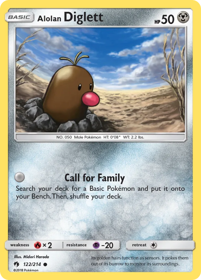 Alolan Diglett #122 Lost Thunder Pokemon card
