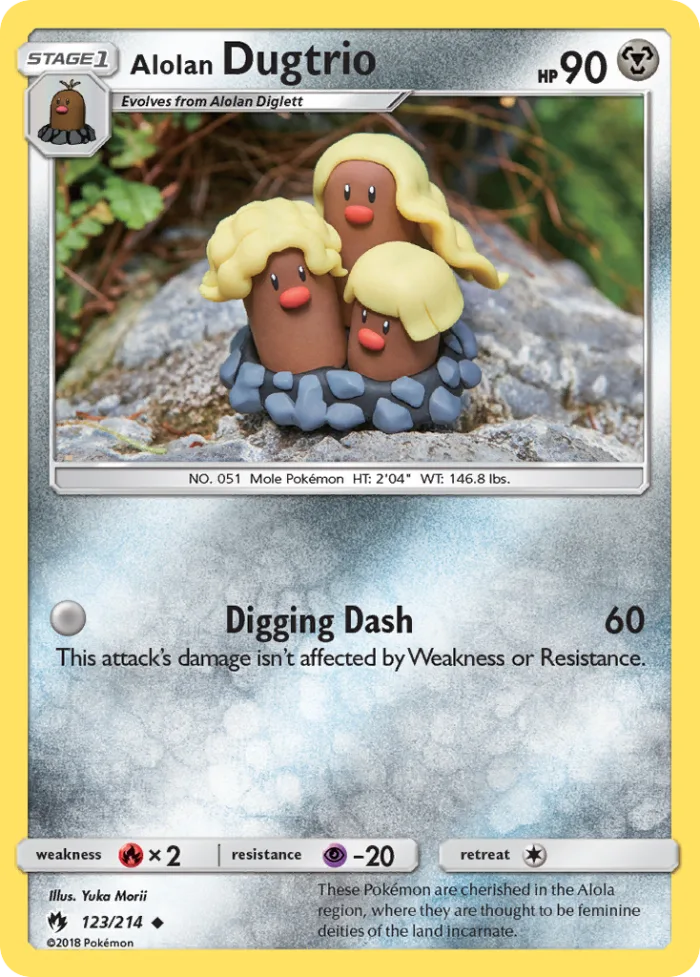 Alolan Dugtrio #123 Lost Thunder Pokemon card