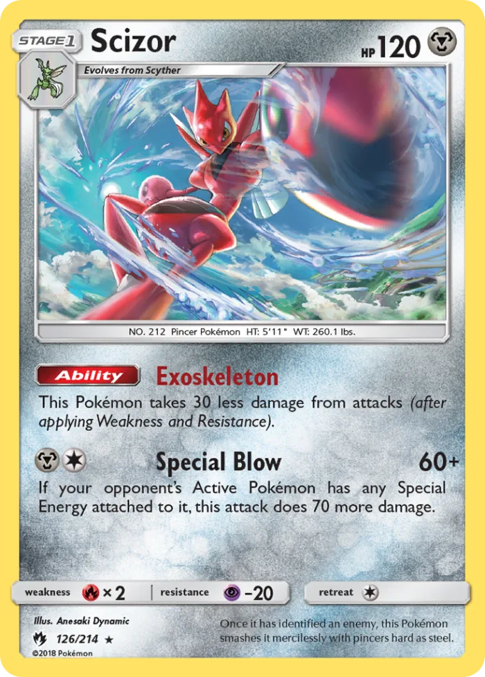 Scizor #126 Lost Thunder Pokemon card